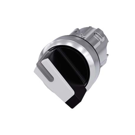 3SU1052-2BF60-0AA0 SIEMENS Selector switch, illuminable, 22 mm, round, metal, shiny, white, selector switch,..