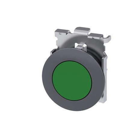 3SU1060-0JA40-0AA0 SIEMENS Pushbutton, 30 mm, round, metal, matte, green, front ring for flush installation,..
