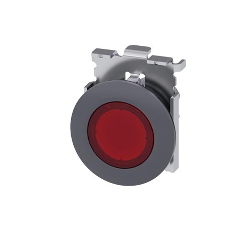 3SU1061-0JB20-0AA0 SIEMENS Illuminated pushbutton, 30 mm, round, metal, matte, red, front ring for flush ins..
