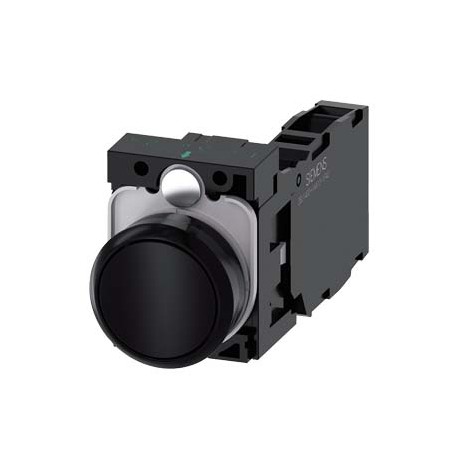 3SU1100-0AB10-1FA0 SIEMENS Pushbutton, 22 mm, round, plastic, black, pushbutton, flat, momentary contact typ..