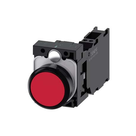 3SU1100-0AB20-3FA0 SIEMENS Pushbutton, 22 mm, round, plastic, red, pushbutton, flat, momentary contact type,..