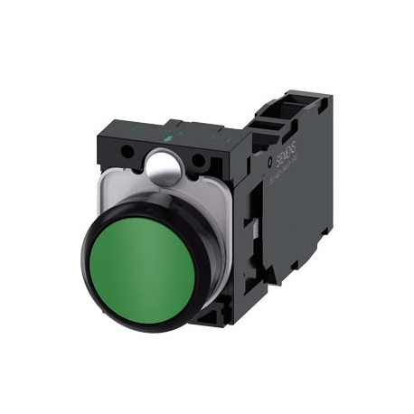 3SU1100-0AB40-1FA0 SIEMENS Pushbutton, 22 mm, round, plastic, green, pushbutton, flat, momentary contact typ..