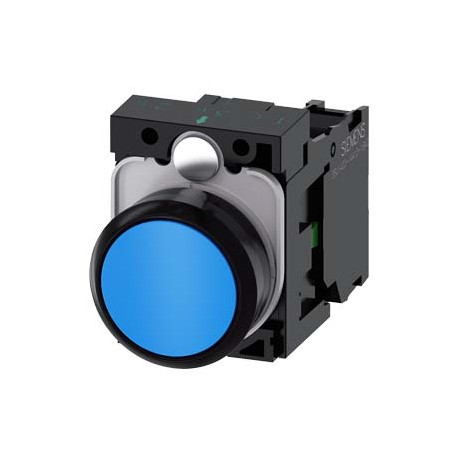 3SU1100-0AB50-1BA0 SIEMENS Pushbutton, 22 mm, round, plastic, blue, pushbutton, flat, momentary contact type..