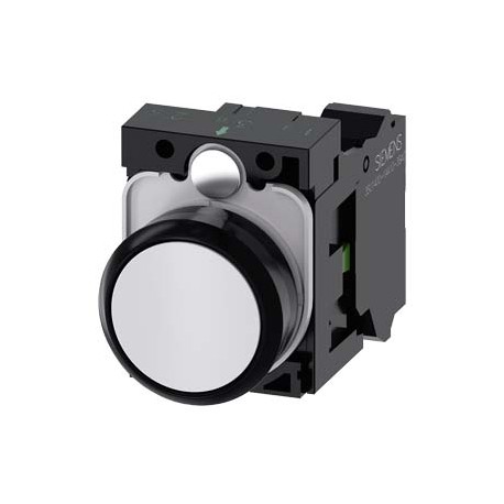 3SU1100-0AB60-3BA0 SIEMENS Pushbutton, 22 mm, round, plastic, white, pushbutton, flat, momentary contact typ..