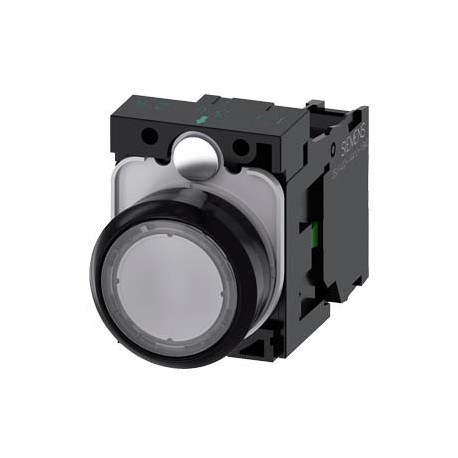3SU1100-0AB70-1BA0 SIEMENS Pushbutton, 22 mm, round, plastic, clear, pushbutton, flat, momentary contact typ..