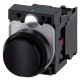 3SU1100-0BB10-1CA0 SIEMENS Pushbutton, 22 mm, round, plastic, black, pushbutton, raised, momentary contact t..