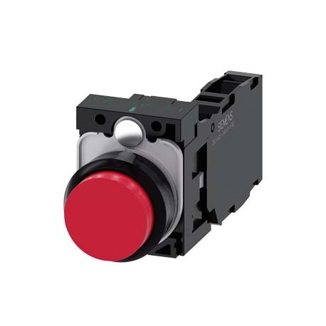 3SU1100-0BB20-1FA0 SIEMENS Pushbutton, 22 mm, round, plastic, red, pushbutton, raised, momentary contact typ..
