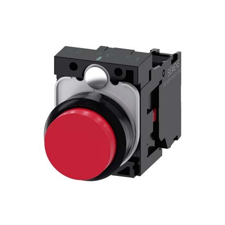 3SU1100-0BB20-1CA0 SIEMENS Pushbutton, 22 mm, round, plastic, red, pushbutton, raised, momentary contact typ..