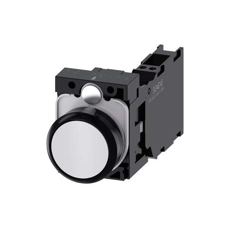 3SU1100-0AB60-3FA0 SIEMENS Pushbutton, 22 mm, round, plastic, white, pushbutton, flat, momentary contact typ..