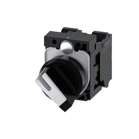 3SU1100-2BF60-3MA0 SIEMENS Selector switch, illuminable, 22 mm, round, plastic, white, selector switch, shor..
