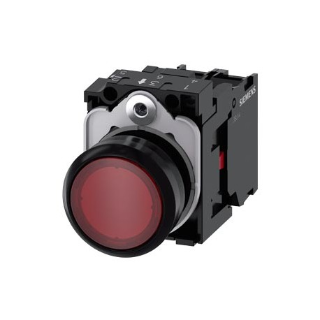 3SU1102-0AB20-1CA0 SIEMENS Illuminated pushbutton, 22 mm, round, plastic, red, pushbutton, flat, momentary c..