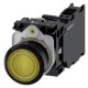 3SU1102-0AB30-3FA0 SIEMENS Illuminated pushbutton, 22 mm, round, plastic, yellow, pushbutton, flat, momentar..