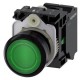 3SU1102-0AB40-3BA0 SIEMENS Illuminated pushbutton, 22 mm, round, plastic, green, pushbutton, flat, momentary..
