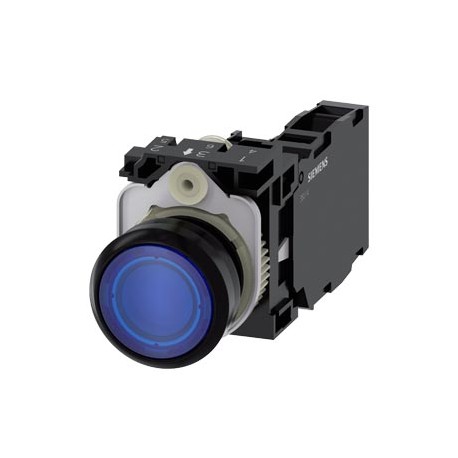 3SU1102-0AB50-1FA0 SIEMENS Illuminated pushbutton, 22 mm, round, plastic, blue, pushbutton, flat, momentary ..