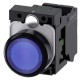 3SU1102-0AB50-3BA0 SIEMENS Illuminated pushbutton, 22 mm, round, plastic, blue, pushbutton, flat, momentary ..