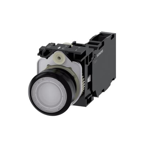 3SU1102-0AB60-1FA0 SIEMENS Illuminated pushbutton, 22 mm, round, plastic, white, pushbutton, flat, momentary..