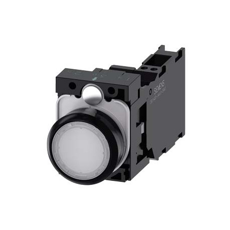 3SU1102-0AB60-3FA0 SIEMENS Illuminated pushbutton, 22 mm, round, plastic, white, pushbutton, flat, momentary..