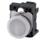 3SU1102-6AA60-3AA0 SIEMENS Indicator lights, 22 mm, round, plastic, white, lens, smooth, with holder, LED mo..