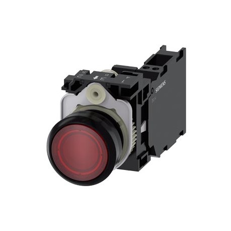 3SU1103-0AB20-3FA0 SIEMENS Illuminated pushbutton, 22 mm, round, plastic, red, pushbutton, flat, momentary c..