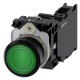 3SU1103-0AB40-3FA0 SIEMENS Illuminated pushbutton, 22 mm, round, plastic, green, pushbutton, flat, momentary..