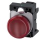 3SU1103-6AA20-3AA0 SIEMENS Indicator lights, 22 mm, round, plastic, red, lens, smooth, with holder, LED modu..