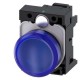 3SU1103-6AA50-3AA0 SIEMENS Indicator lights, 22 mm, round, plastic, blue, lens, smooth, with holder, LED mod..
