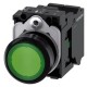 3SU1106-0AB40-3BA0 SIEMENS Illuminated pushbutton, 22 mm, round, plastic, green, pushbutton, flat, momentary..