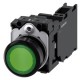 3SU1106-0AB40-3FA0 SIEMENS Illuminated pushbutton, 22 mm, round, plastic, green, pushbutton, flat, momentary..