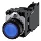 3SU1106-0AB50-3FA0 SIEMENS Illuminated pushbutton, 22 mm, round, plastic, blue, pushbutton, flat, momentary ..