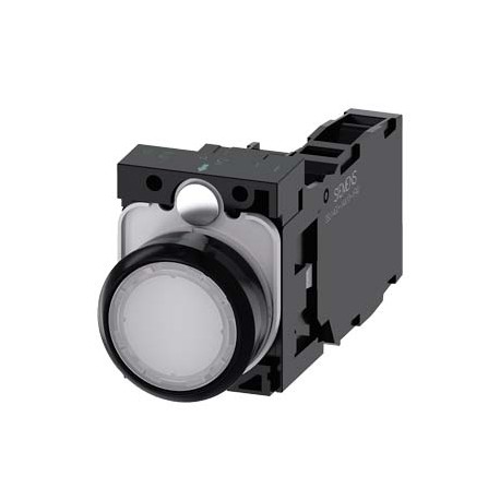 3SU1106-0AB60-1FA0 SIEMENS Illuminated pushbutton, 22 mm, round, plastic, white, pushbutton, flat, momentary..