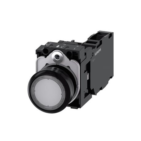 3SU1106-0AB70-1FA0 SIEMENS Illuminated pushbutton, 22 mm, round, plastic, clear, pushbutton, flat, momentary..