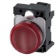 3SU1106-6AA20-3AA0 SIEMENS Indicator lights, 22 mm, round, plastic, red, lens, smooth, with holder, LED modu..