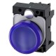 3SU1106-6AA50-1AA0 SIEMENS Indicator lights, 22 mm, round, plastic, blue, lens, smooth, with holder, LED mod..