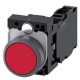 3SU1130-0AB20-1FA0 SIEMENS Pushbutton, 22 mm, round, plastic with metal front ring, red, pushbutton, flat, m..