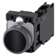 3SU1130-0AB10-3FA0 SIEMENS Pushbutton, 22 mm, round, plastic with metal front ring, black, pushbutton, flat,..