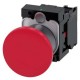 3SU1130-1BA20-1CA0 SIEMENS Mushroom pushbutton, 22 mm, round, plastic with metal front ring, red, 40 mm, lat..