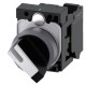 3SU1130-2BF60-3BA0 SIEMENS selector, iluminable, 22 mm, redondo, plástico con anillo frontal de metal, blanc..