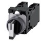3SU1130-2BM60-1LA0 SIEMENS Selector switch, illuminable, 22 mm, round, plastic with metal front ring, white,..