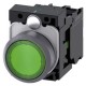 3SU1132-0AB40-1BA0 SIEMENS Illuminated pushbutton, 22 mm, round, plastic with metal front ring, green, pushb..