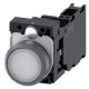 3SU1132-0AB60-3FA0 SIEMENS Illuminated pushbutton, 22 mm, round, plastic with metal front ring, white, pushb..