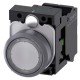 3SU1132-0AB70-3BA0 SIEMENS Illuminated pushbutton, 22 mm, round, plastic with metal front ring, clear, pushb..