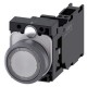 3SU1132-0AB70-3FA0 SIEMENS Illuminated pushbutton, 22 mm, round, plastic with metal front ring, clear, pushb..