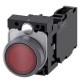 3SU1133-0AB20-1FA0 SIEMENS Illuminated pushbutton, 22 mm, round, plastic with metal front ring, red, pushbut..