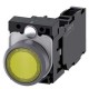 3SU1133-0AB30-1FA0 SIEMENS Illuminated pushbutton, 22 mm, round, plastic with metal front ring, yellow, push..
