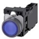 3SU1133-0AB50-1FA0 SIEMENS Illuminated pushbutton, 22 mm, round, plastic with metal front ring, blue, pushbu..