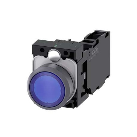 3SU1133-0AB50-1FA0 SIEMENS Illuminated pushbutton, 22 mm, round, plastic with metal front ring, blue, pushbu..