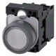 3SU1133-0AB70-1BA0 SIEMENS Illuminated pushbutton, 22 mm, round, plastic with metal front ring, clear, pushb..