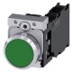 3SU1150-0AB40-3FA0 SIEMENS Pushbutton, 22 mm, round, metal, shiny, green, pushbutton, flat, momentary contac..