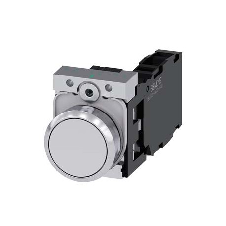 3SU1150-0AB60-1FA0 SIEMENS Pushbutton, 22 mm, round, metal, shiny, white, pushbutton, flat, momentary contac..