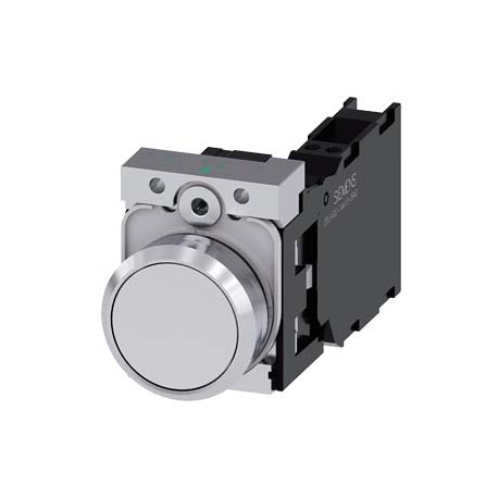 3SU1150-0AB60-3FA0 SIEMENS Pushbutton, 22 mm, round, metal, shiny, white, pushbutton, flat, momentary contac..